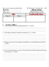 Đề thi học kì I  năm học 2011  2012 môn thi sinh học thời gian làm bài 45 phút